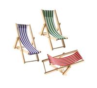 Toddmomy 3pcs Miniature Beach Chair Doll House Mini Beach Chair for Dollhouse Mini Furniture Accessories Dollhouse Decors Cloth