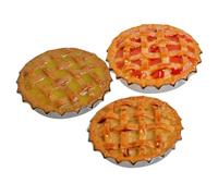 Toddmomy 3pcs Miniature Dollhouse Dessert Set Realistic Fake Food Pies for Mini House Kitchen Accessories Includes Apple Yellow Jam Decor for Collectors