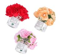 Toddmomy 3pcs Miniature Flower Vase Nordic Rose Design Glass Dollhouse Decor Accessories Romantic Collectors and Model Enthusiasts