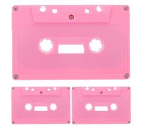 Toddmomy 3pcs Pink Retro Blank Cassette Tape Decoration Made of Plastic for Themed Photo Studio Sessions and Cultural Spaces, Vintage Style Music Party Supplies with Versatile Event