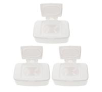 Toddmomy 3pcs Portable Baby Wipes Box Tissue Holder with Lid, Refillable White Pp Wipe Dispenser for Traveling and Stroller Use