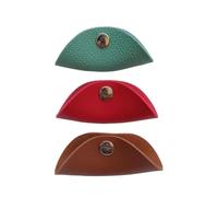 Toddmomy 3pcs PU Leather Cord Keeper Cable Organizer Straps Half Round Wire Management for Earphones USB Computer Cords Portable Small in Red Green Khaki