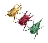 Toddmomy 3pcs Realistic Beetle Model for Wind Up Bug Figures Gold Green Red for April Fool's Day Halloween Decorations Engaging Insect Play for Home School Outdoors