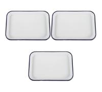 Toddmomy 3pcs Rectangular Enamel Baking Tray Non-Stick and Pizza Pan for Roasting Dishwasher -Resistant Kitchen Essential