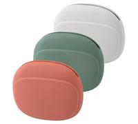 Toddmomy 3pcs Silicone Earphone Storage Case and Cable Organizer Bag for Travel Accessories, Portable Small Electronic Storage Pouch Set in Quiet Gray, Bamboo Green, and Mellow Red