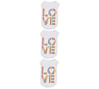 Toddmomy 3pcs Small Dog Shirt Sleeveless Love Shirt for Cats Kittens Lightweight Pet Apparel for Everyday Wear and Holidays Comfortable and Skin-friendly Material
