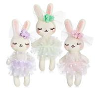 Toddmomy 3pcs Small Stuffed Rabbit - Bunny Plushies Doll, Mini Stuffed Bunny Bulk for Diy Crafts, Making Ornament, Clothing Accessories, Easter Decorations, 12cm