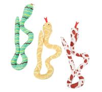 Toddmomy 3pcs Snake Cat with Catnip Plush Interactive Bite-resistant Snake Set for Indoor Cats Includes Brown Yellow and Green for Play and Exercise