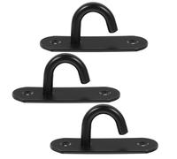 Toddmomy 3pcs Stainless Steel Wall Mount Hooks Resistance Bands Anchor Heavy Duty Exercise Strap Hooks for Gym Training and Yoga Bands Black without Screws Indoor Workout Station