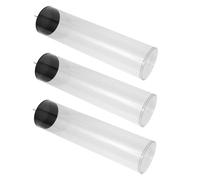 Toddmomy 3pcs Transparent Tennis Ball Canister with Lid Durable PVC Holder Clear Storage Container with Light Blocking Black Lid for Training and Monitoring Condition