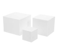 Toddmomy 3pcs White Foam Cube Photo Shoot Props Set 5cm, 8cm, 10cm Geometric Photography Models for Studio Lighting and Posing