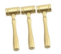 Toddmomy 3Pcs Wooden Judge Gavel Lightweight Court Hammer Wooden Mallet for Cosplay Decoration Practical Hammers in Gold