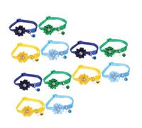 Toddmomy 3sets Pet Collar Bell Cat Collar with D-ring Adjustable Cute Pet Neck Decor 4pcs*3
