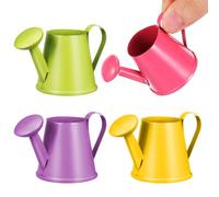Toddmomy 4-Pack Mini Watering Can for Kids, Durable Metal Small Kettle Toy for Children's Garden and Indoor Plants, Toddler Outdoor Sandbox Play Set