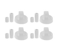 Toddmomy 4 Pack Universal Stove Control Knobs with 12 Adapters, White Gas and Electric Range Burner Replacement Knobs Compatible with Oven and Cooker Hob Controls for Kitchen