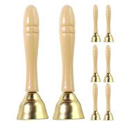 Toddmomy 4 Pair Handheld Classroom Bell for Toddlers - Wooden Musical Bells - Sensory Noise Makers - Practice Percussion Chimes for Church Altar Dinner