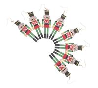 Toddmomy 4 Pairs Creative Christmas Nutcracker Earrings Lightweight Wood Drop Jewelry for Women Festive Holiday Party Accessory Gift Ready Packaging