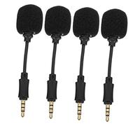 Toddmomy 4 Pcs In-line Noise Canceling Microphone 4-pole Mini Portable Mic for Live Singing Recording Compatible Phone and Pc Plug and Play
