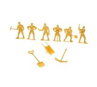 Toddmomy 4 Sets Miniature Engineering Workers Figurines Plastic Model Kits Realistic Micro Landscaping Decor Tool for Boys Educational Play and Travel Gifts