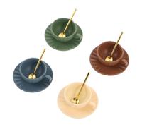 Toddmomy 4 Sets Miniature Tea Set: Tiny Coffee Cup and Saucer - Dollhouse Mug and Spoon Toy Props for Pretend Play Tea Party Kitchen Decor