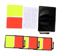 Toddmomy 4 Sets Soccer Referee Kit with Standard Yellow Red Cards Portable Lightweight Wallet Design with Pencil Holder and Replaceable Scoring Paper for Football Match Officials