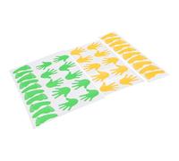 Toddmomy 40pcs Adhesive Footprint and Handprint Floor Stickers for Nursery and Room, Colorful Cartoon Wall Decals in Grass Green and Yellow, Self-Adhesive Foot Prints for Bedroom and