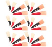 Toddmomy 40pcs Halloween Cosplay Fake Fingernails Set, Black and Red Vampire Zombie Press-on Nails with Small and Large Sizes, Halloween Costume Props for Masquerade Party