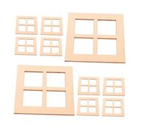Toddmomy 40pcs Mini Wooden Dollhouse Window Frames Four Design Miniature Furniture Model for DIY Crafting Collectors Interactive Doll House Accessories