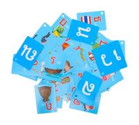 Toddmomy 45Pcs Thai Language Learning Flash Cards for Vocabulary Builder with Animal and Communication Cards Early Education Tool for Language Development and Basic Skill Practice