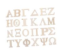Toddmomy 48pcs Greek Alphabet Wooden Learning Tiles Smooth Educational for Interactive Word Games Language Skills Development Easy Storage and Carrying
