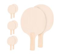 Toddmomy 4pair Wooden Table Tennis Racket Blanks Diy Paddles Unfinished Pong Bats for Boys and Girls Paint