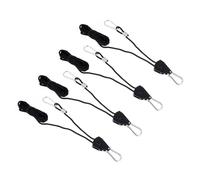 Toddmomy 4PCS Adjustable Ratchet Tie Down Rope Set with Metal Pulley Hangers for Grow Lights Plant Tents Heavy Duty Polypropylene Rope Clips for Secure Hanging Outdoors and Indoors