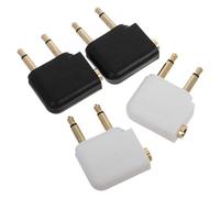 Toddmomy 4pcs Airplane Headphone Adapter Dual 3.5mm Jack with Gold Plated Connectors, Easy to Use and Sturdy Material for Airline Travel and Flights