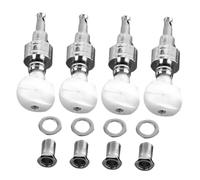 Toddmomy 4Pcs Banjo Machine Heads Tuning Pegs with Bushings Ferrules Durable Body Easy Install Banjo Accessories for Guitar Replacement