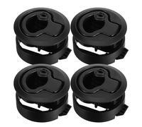 Toddmomy 4pcs Black Plastic Flush Mount Round Hatch Latches Lock for Boat Doors and Rv Cabinets, 1/4" Marine Pull Handle Locks, Flush Boat Hatch and Deck Cabinet Latch Set
