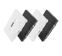 Toddmomy 4pcs Blank Cassette Tapes for DIY Recording Hard Case, Retro Wall Decoration Set Black and White Vintage Audio Tape Ornaments for Party and Home Display