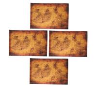Toddmomy 4pcs Boy Girl's Board Game Pirate Treasure Maps Vintage Style Detailed Paper Maps for Exciting Treasure Hunt Adventures