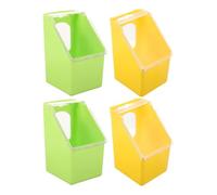 Toddmomy 4pcs Cage Hanging Feeder Pigeon Feeder Convenient Large Capacity Pp with Cover for Hanging on The of The Cage Suitable for Parrots and Pigeons