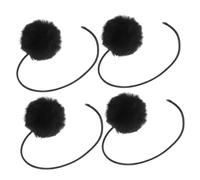 Toddmomy 4pcs Cat Dangling Balls with Bell for Cat Trees Tower Replaceable Spring Ball Toy Set for Interactive Play on Scratching Posts Black Elastic Rope Accessories