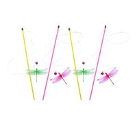 Toddmomy 4pcs Cat Teaser Set Sturdy Plastic Interactive Cat Wand and Play Easy to Carry for Exercise and Entertainment