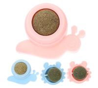 Toddmomy 4pcs Catnip Interactive Teething Toys for Cats Rotating Edible Catnip for Oral Health Fun Cartoon Design and Crab Snail Cat Accessories