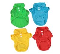 Toddmomy 4pcs Cotton Material Dog T-shirt Comfy Design Dog Cool Coats for Small England