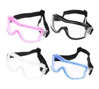 Toddmomy 4pcs Cycling Goggles Lightweight Outdoor Protective with Spittle Baffle for Men Women Boys Wind and Dust Resistant Eyewear in Black Blue White Pink