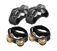 Toddmomy 4pcs Double-row Foot Rattle Tambourines for Foot Musical Instrument Accessories for Adults Concerts Party Drum for Performances Music Bells for Boys and Girls
