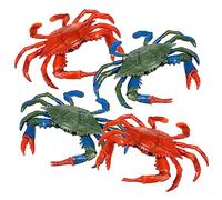 Toddmomy 4Pcs Floating Artificial Crab for Realistic Ocean Animals Figures Educational Sea Life Models Blue and Red Safe Water for Bathtub and Pool Play