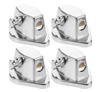 Toddmomy 4pcs Floor Tom Leg Brackets with Screws - Alloy Floor Tom Leg Clamp Holder - Bass Drum Mounting Base Plate Hardware Accessories for Live Show and Studio