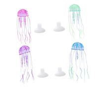 Toddmomy 4pcs Glowing Effect Artificial Jellyfish Large Aquarium Decor Realistic Fish Tank Ornament Non-toxic Silicone Material