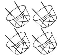 Toddmomy 4pcs Hanging Railing Planter Basket Iron Round Holder for Balcony | Black Wrought Iron Build, Secure Clamp Fit, Modular Stackable Layout, Patio Fence Mounting