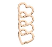 Toddmomy 4pcs Heart Carabiner Clips Zinc Alloy Mini Snap Hook Keychain Spring Loaded Lobster Clasps for Backpack Purse Outdoor Use