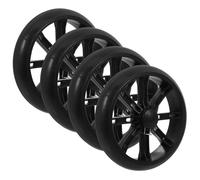 Toddmomy 4pcs Heavy Duty Replacement Wheels for Laundry Trolley and Utility Cart, 6 Inch Pu Leather and Plastic Material with Dual Bearing and 8mm Axle Hole, Universal Fit for Rolling